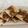 Cheesecake with caramel sauce brownies